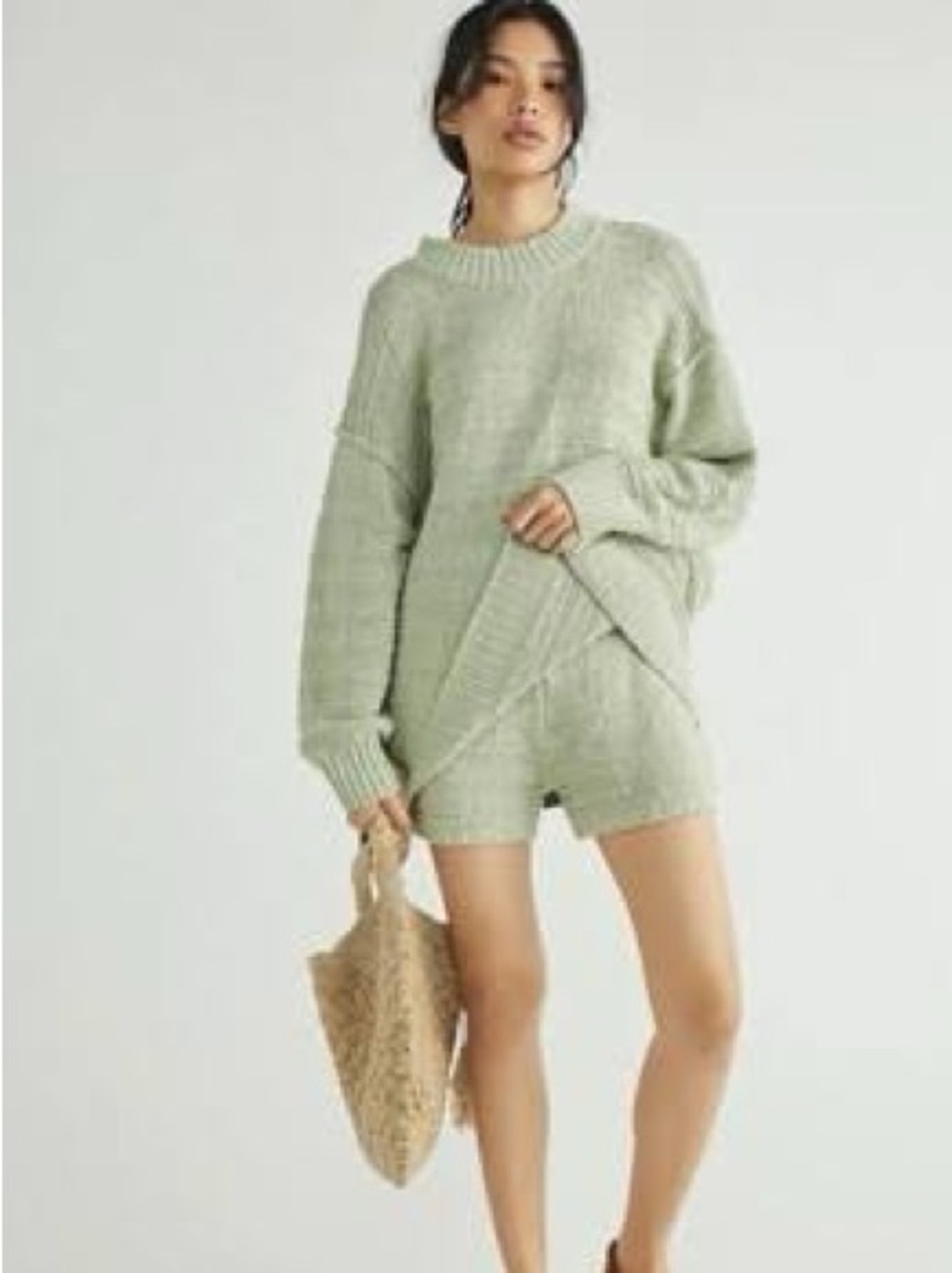 Free People Malibu Boo Sweater and Shorts Set